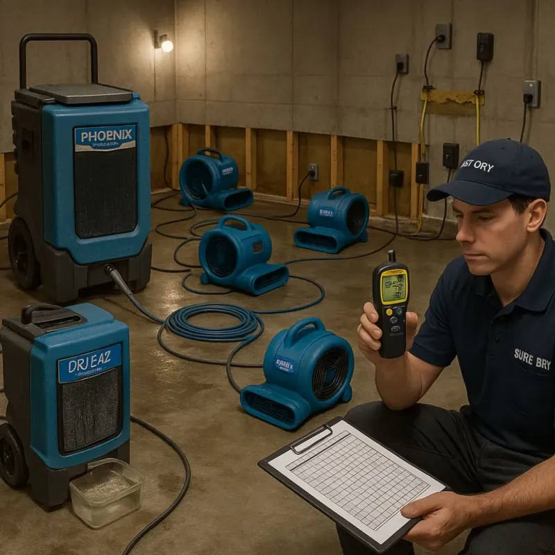 Structural Drying and Dehumidification process in Trussville, AL